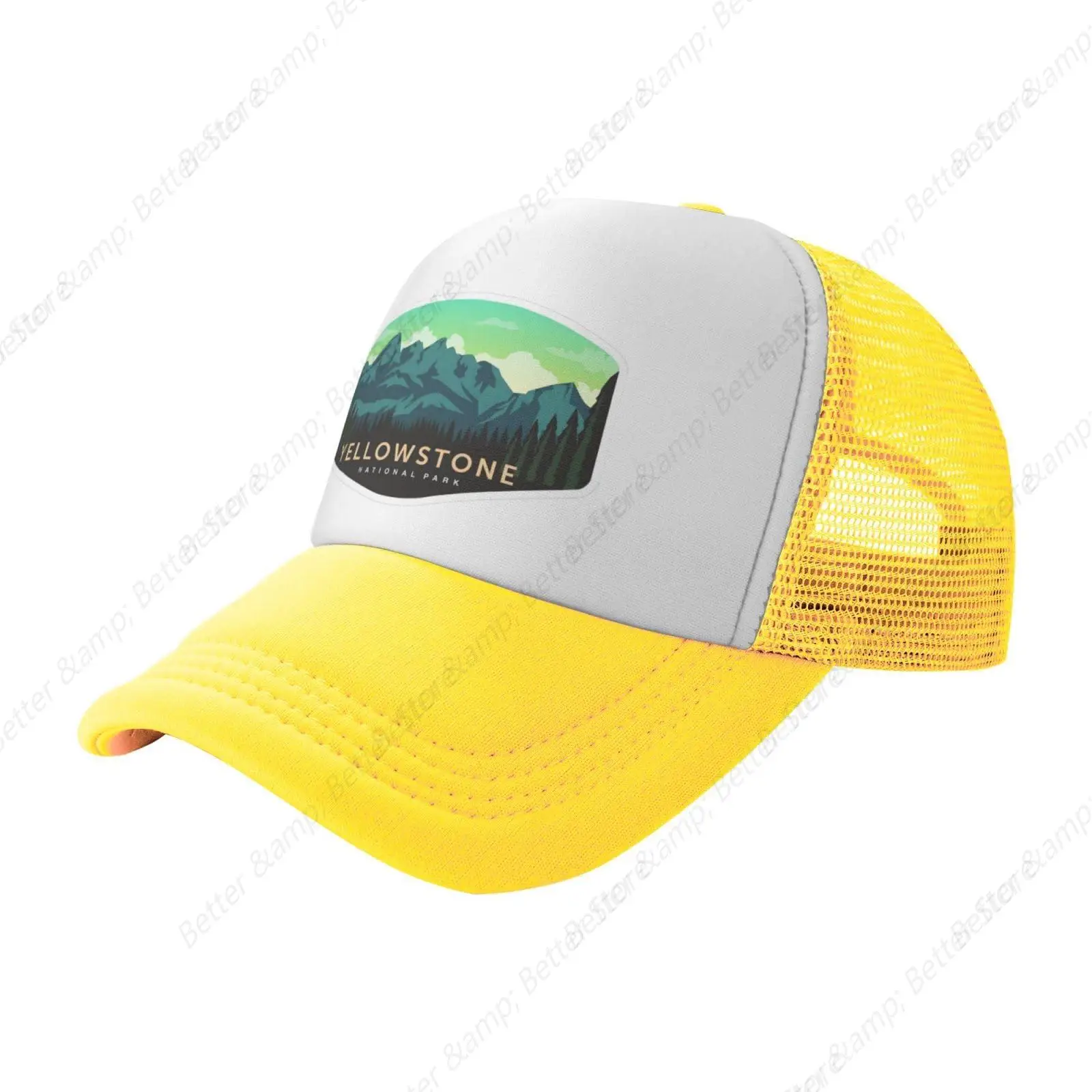 Mesh Hat Hiking Snapback Hats Womens Mesh Baseball Cap Yellowstone National Park Cap