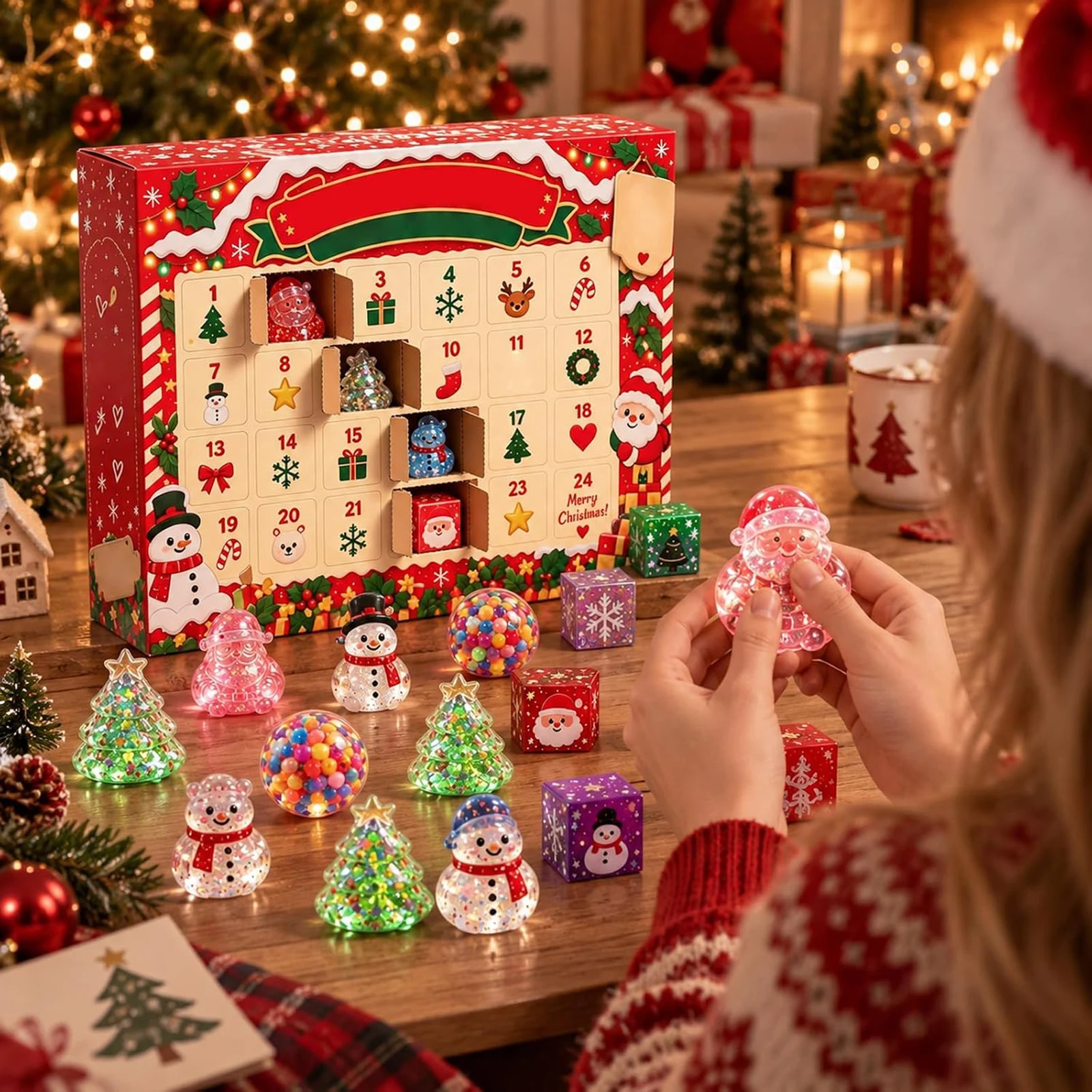 Christmas tree shaped box, 20+ festive designs, soft resilient material, sparkling glitter finish, ideal holiday gift Xmas