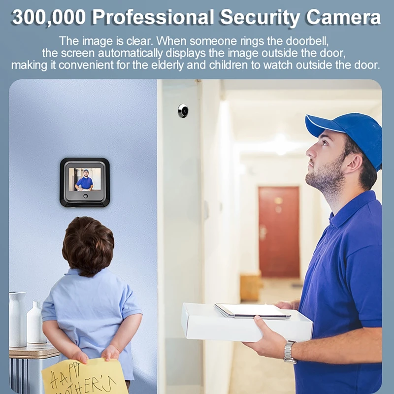 Espelho eletrônico inteligente para porta com tela de 2,4 polegadas 120 °   Câmera de vigilância de vídeo visualizador de porta de vídeo visual de alta definição de grande angular