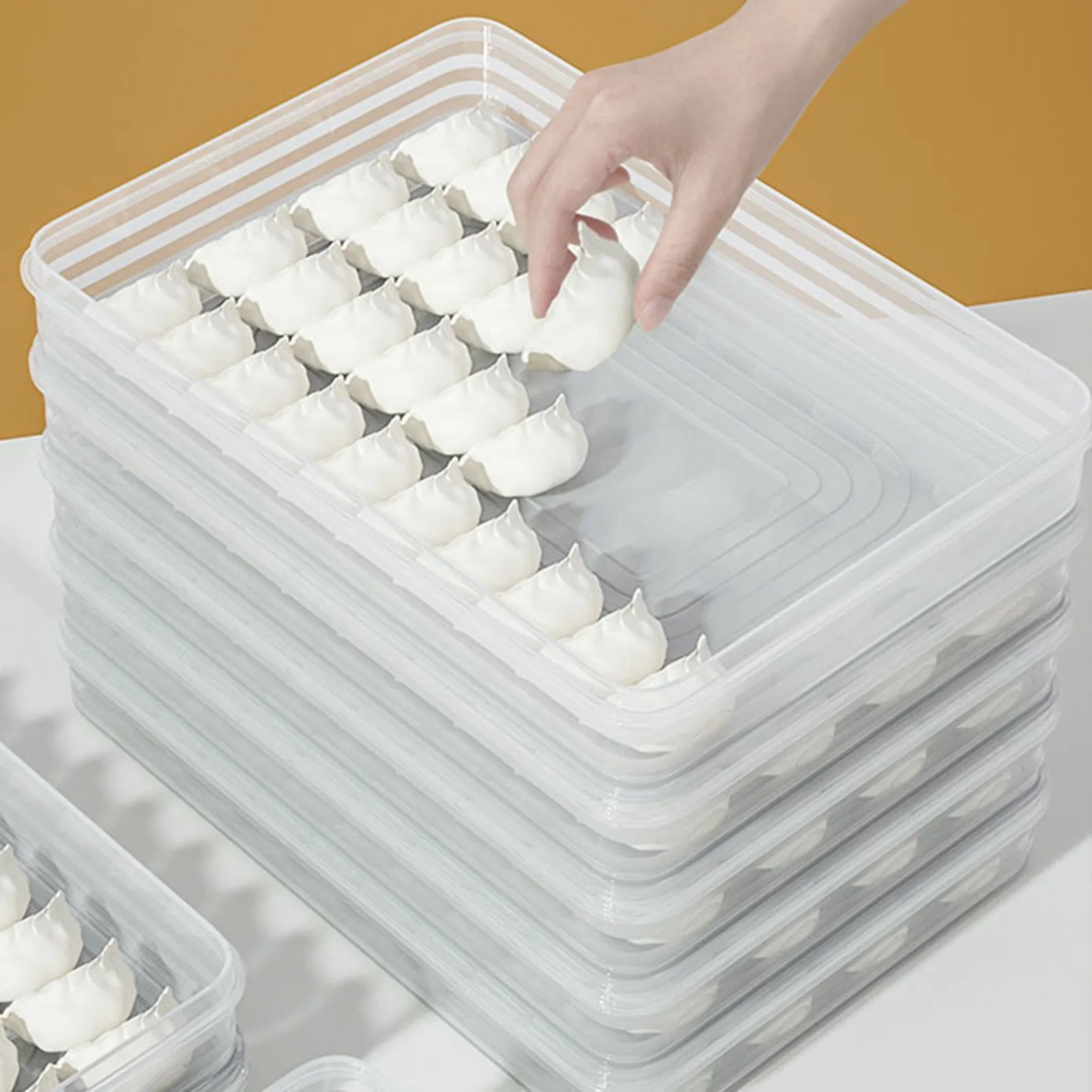 Контейнер для пельменей на холодильник, Штабелируемый контейнер для хранения пельменей, большой емкости, можно мыть в посудомоечной машине