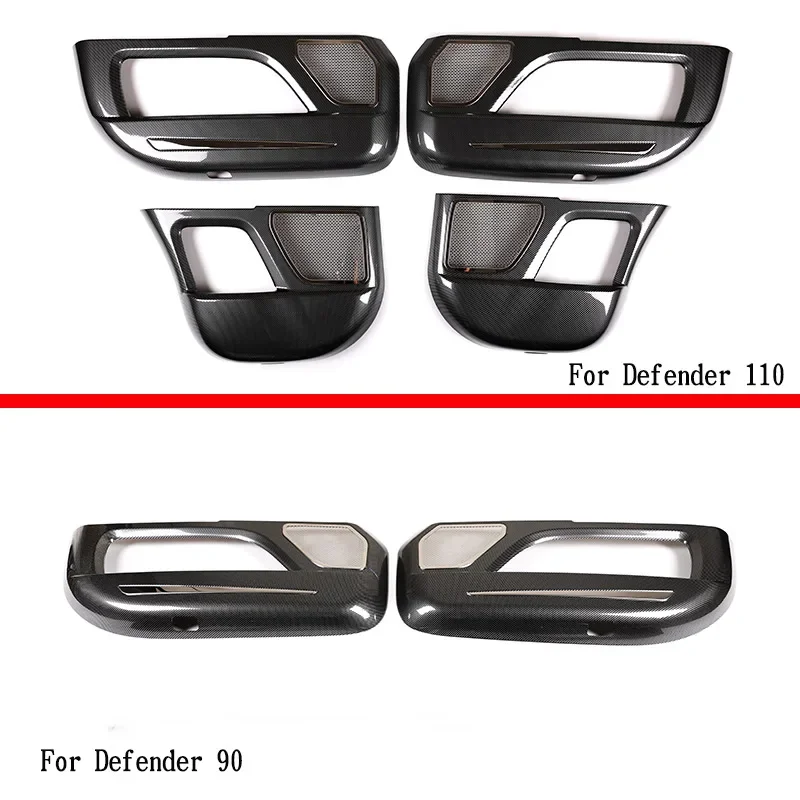 

For 2020-2024 Land Rover Defender 90 110 ABS carbon fiber pattern anti-kick protection panel cover sticker interior accessories