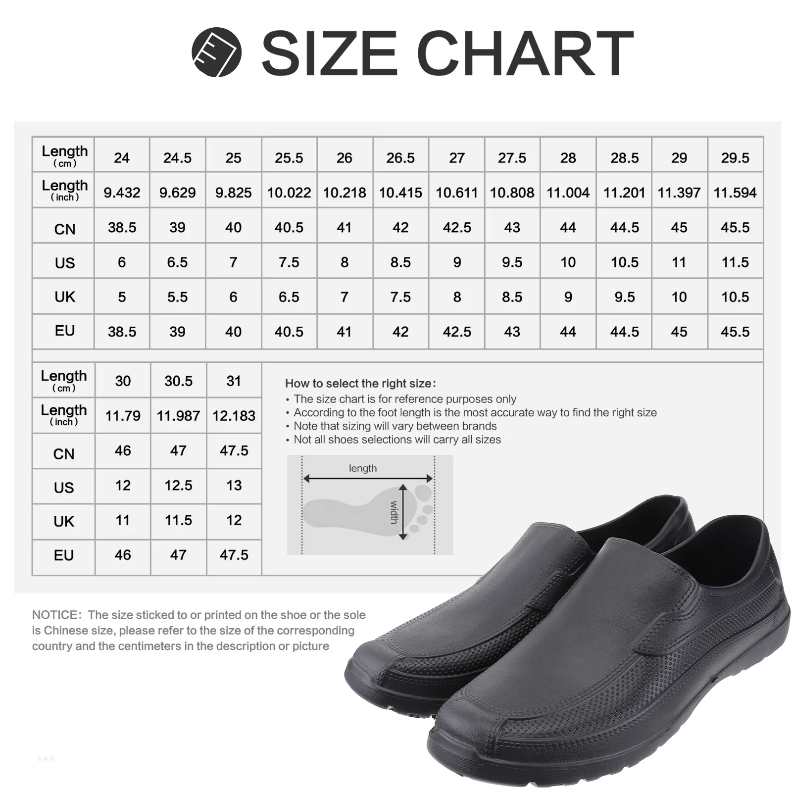 Black 44 Chef Shoes Eva Non-Slip Lightweight Oil-Proof Work Shoes for Factory Driver Standing Jobs Comfortable Anti-Fatigue