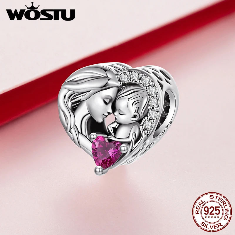 WOSTU 925 فضة الأسرة مجوهرات سلسلة الأم وابنتها سحر شقيقة الخرز الملاك الحارس قلادة صالح سوار ذاتي الصنع جديد