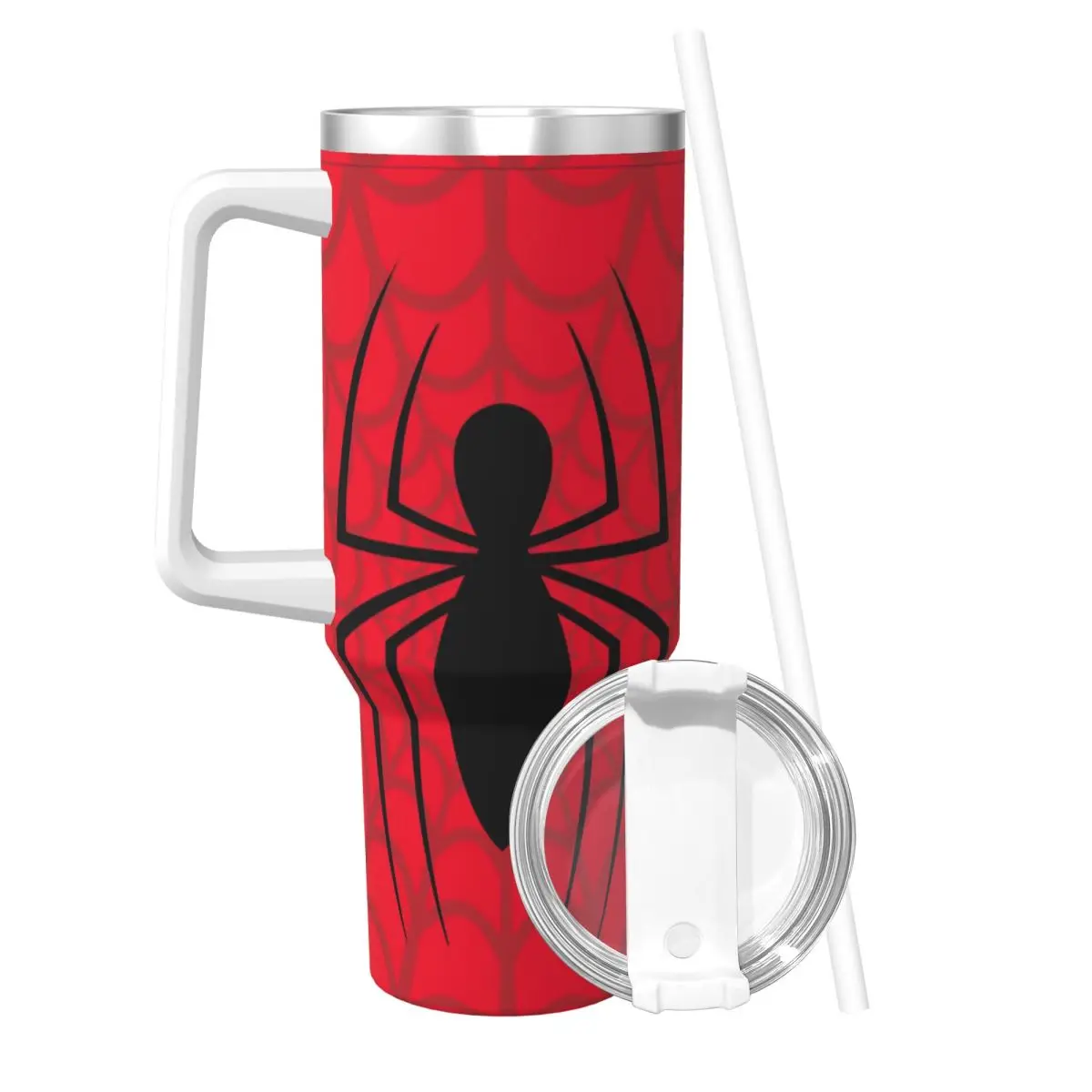 Stainless Steel Tumbler Spider-Man Skinny Spider Logo Mugs Cup With Straws Travel Cold Water Bottle Keep Heat 40oz Thermal Cups