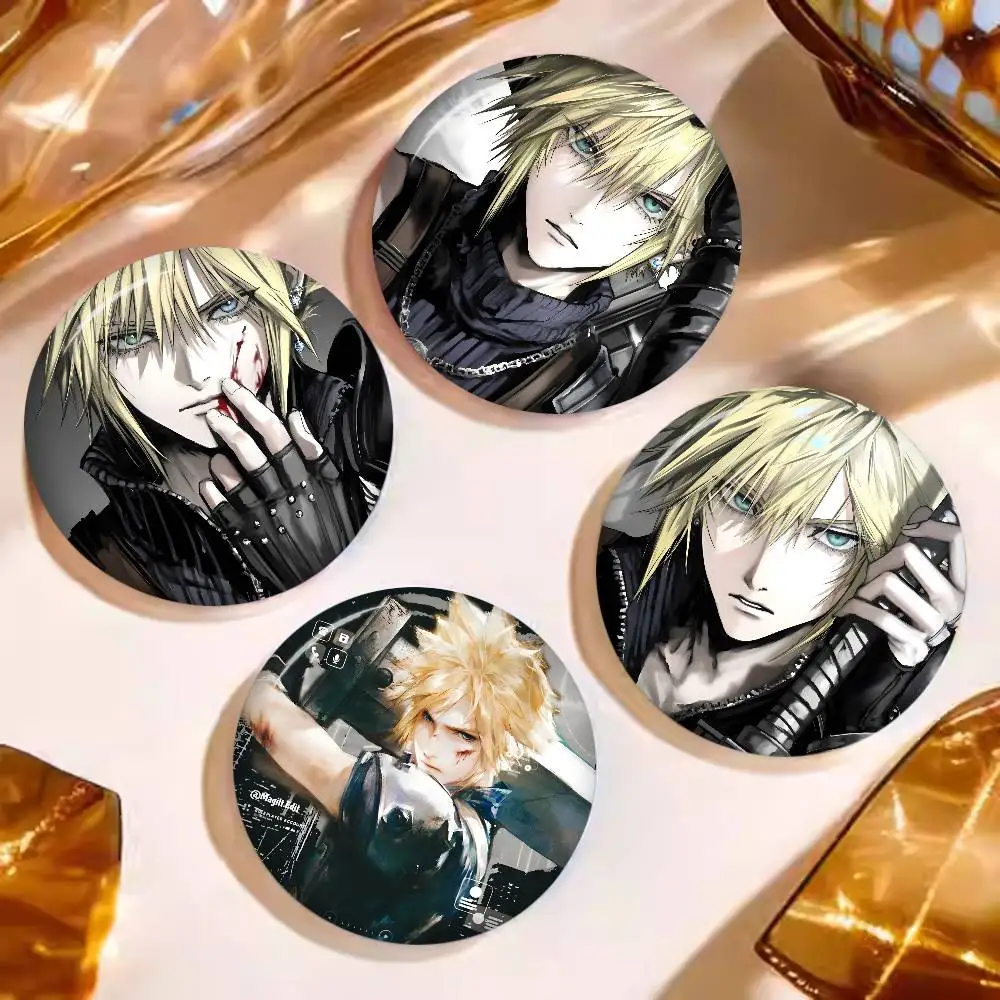 RPG Game F-Final F-Fantasy Round Button Pins Slogan Creative Brooches Backpack Clothes Decoration Fashion Cartoon Jewelry Gifts