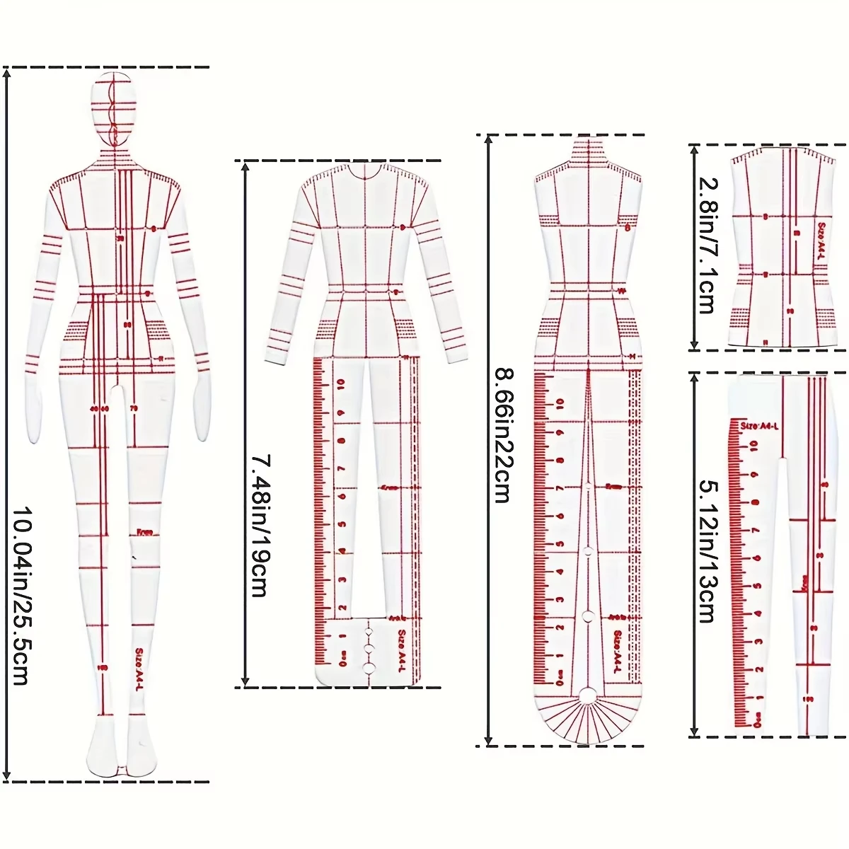 1 Set Women Fashion Drawing Ru - огляд і ціна Women Fashion Figure Template