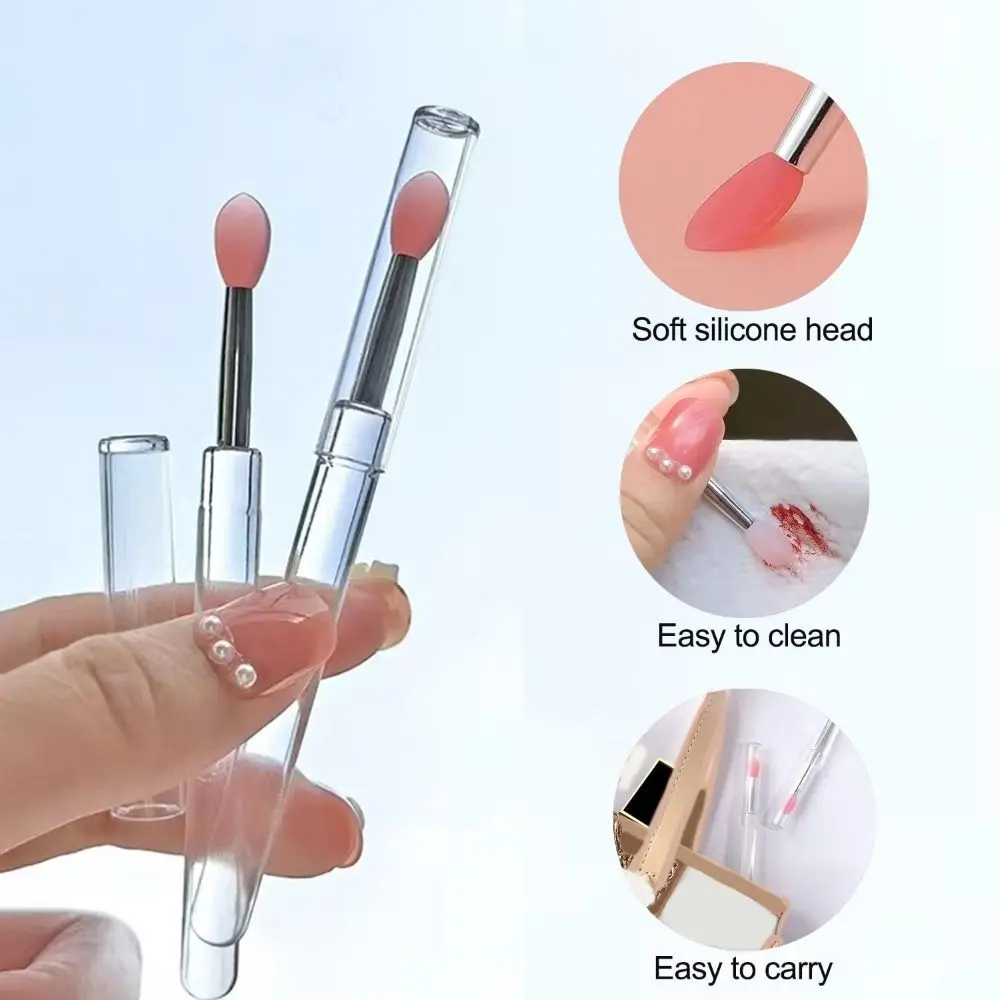 Silicone Lip Brush New Portable Soft Lip Mask Applicator Multifunctional With Cover Lip Applicator For Lipstick Lip Gloss