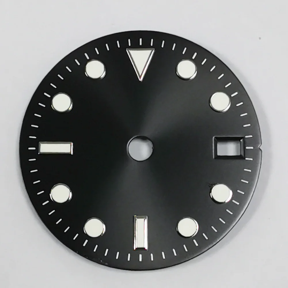 29MM Green Luminous Watch Dial Modified Watch Accessories GMT Four-Hand Watch Faces for Japan NH34 Movement