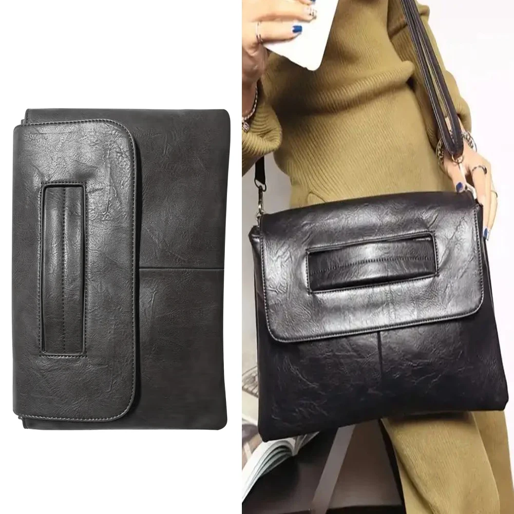 

Женская сумка-клатч из искусственной кожи, однотонная, для повседневного использования, вместительная, с ремешком на запястье, винтажная, для покупок