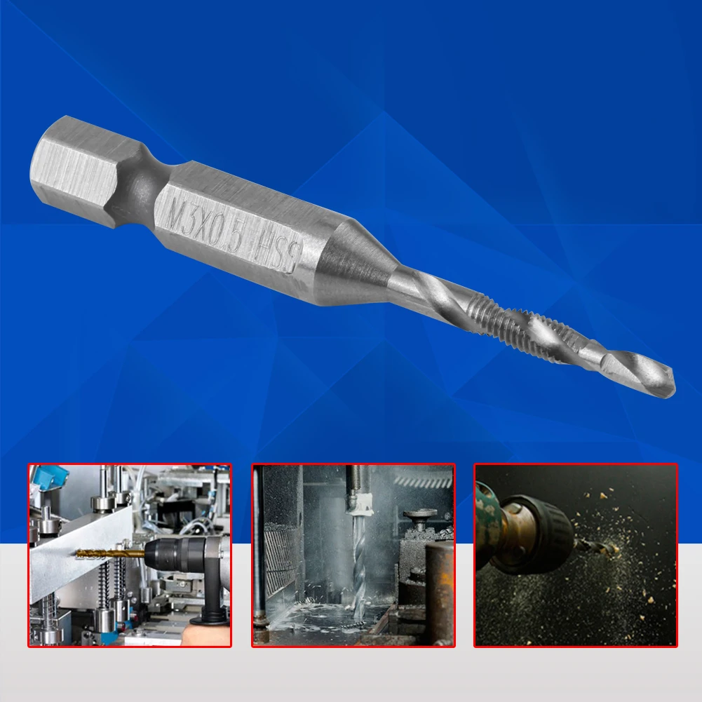M4/M3/M5/M6/M8/M10 HSS 1/4 "codolo esagonale foratura e maschiatura vite integrata macchina rubinetti bit parte utensile elettrico