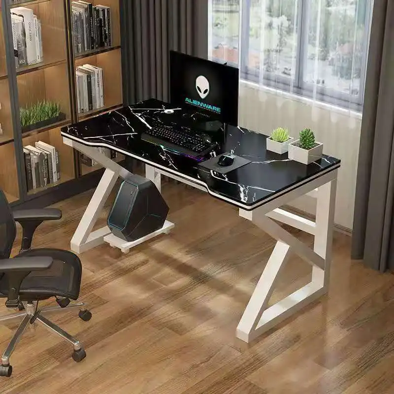 

Light luxury rock slab computer desk Home student study table Desktop small e-sports table Chair set Desk