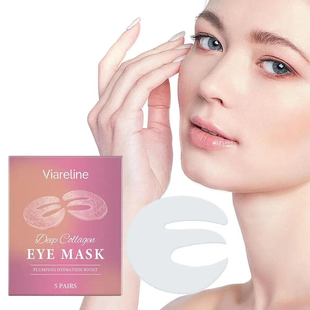 Deep Nourishing Collagen Eye Mask Peptides Reduce Fine Lines Dark Circles Hydrating Moisturizing Skin Friendly Travel Size