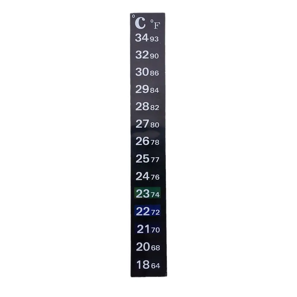 Digital Aquarium Stick-on Thermometer Fish Tank Strip Adhesive Dual Scale C/F Discolor Temperature Measure Sticker Accessory