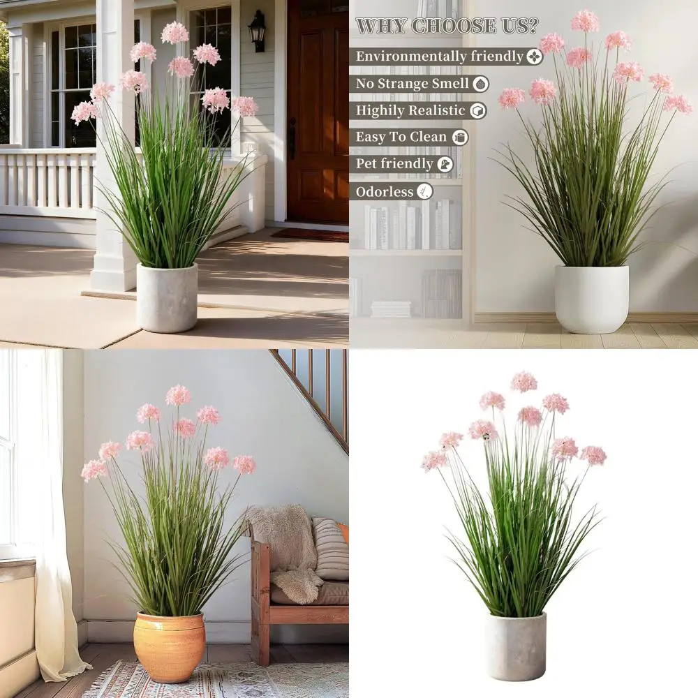 

Lifelike Artificial Tall Grass with Dandelion Flowers for Indoor Home Decor and Decoration
