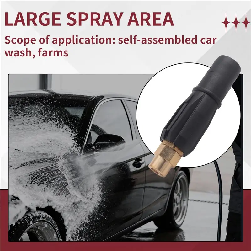 NEW HOT In Stock-Brass Fan-Shaped Snow Foam Nozzle Self-Priming Nozzle For High Pressure Washer Generator Car Cleaning Accessory