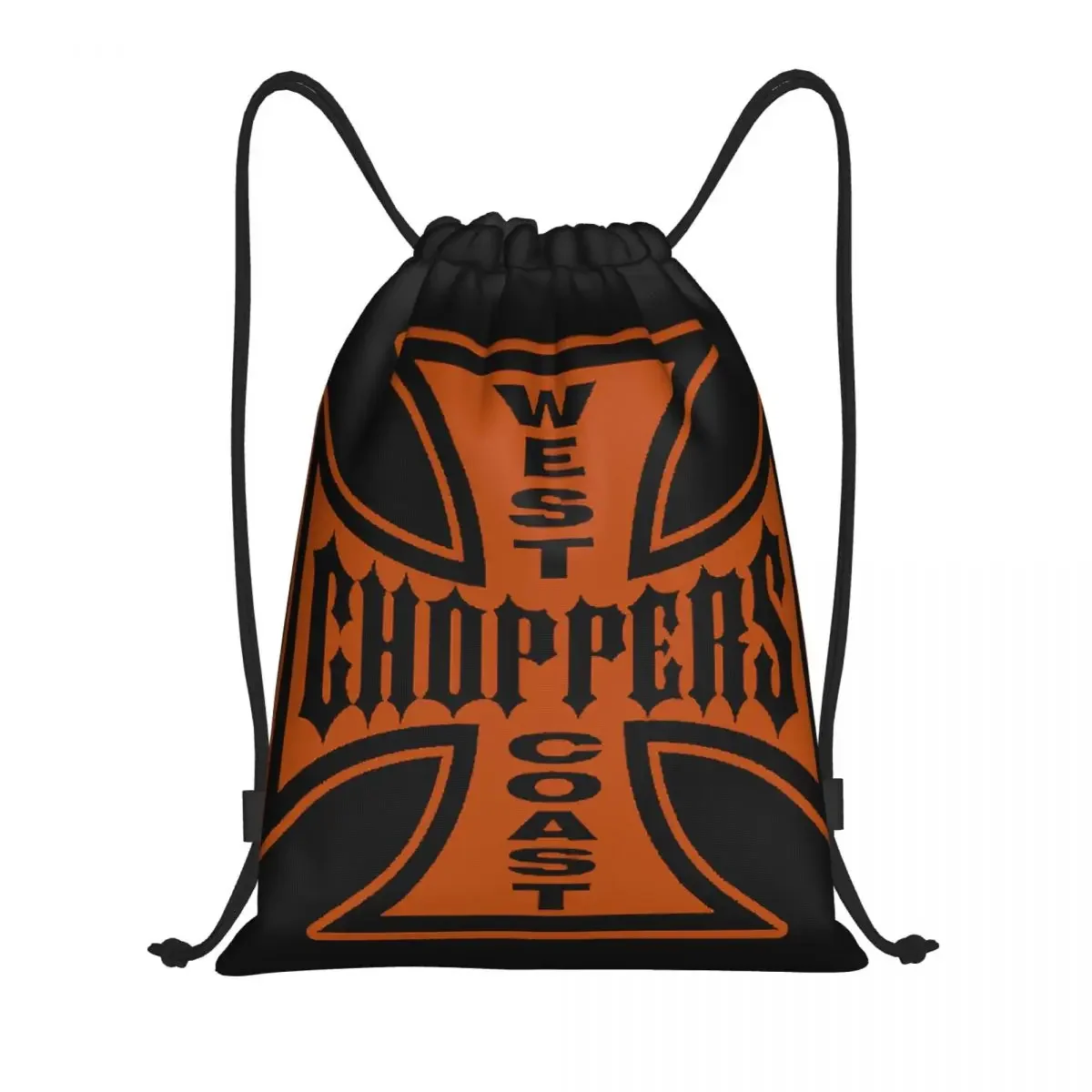 Custom West Coast Iron Cross Choppers Drawstring Bag Women Men Lightweight Sports Gym Storage Backpack