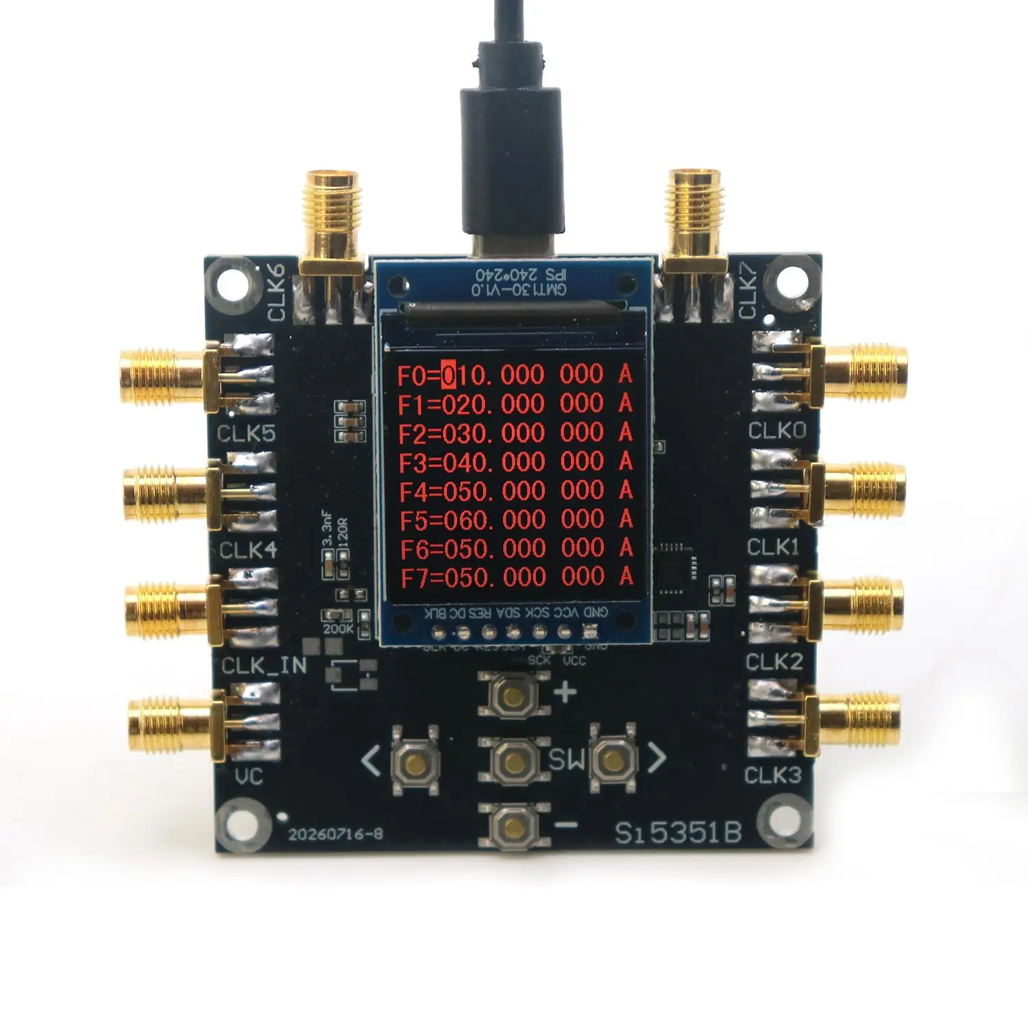 SI5351 Clock Signal Generator 2.5k-200M Square Wave RF Signal Source Adjustable Attenuator Phase F/ Ham Radio Frequency Counter