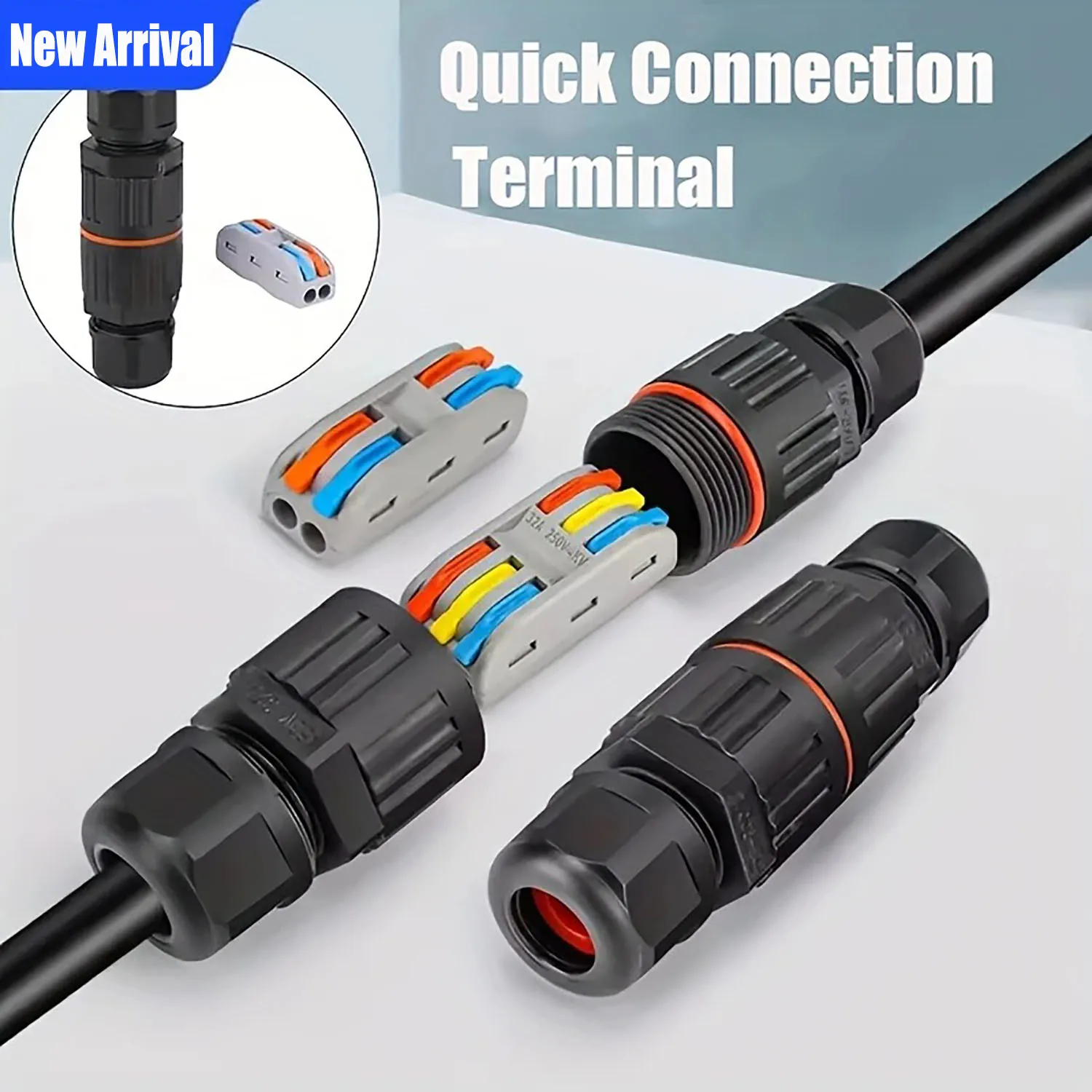 1/2/3Pcs Ip68 Waterproof Connector Quick Connect Waterproof Connector 2/3 Pin Solderless Led Light Wiring Outdoor Rainproof Terminal