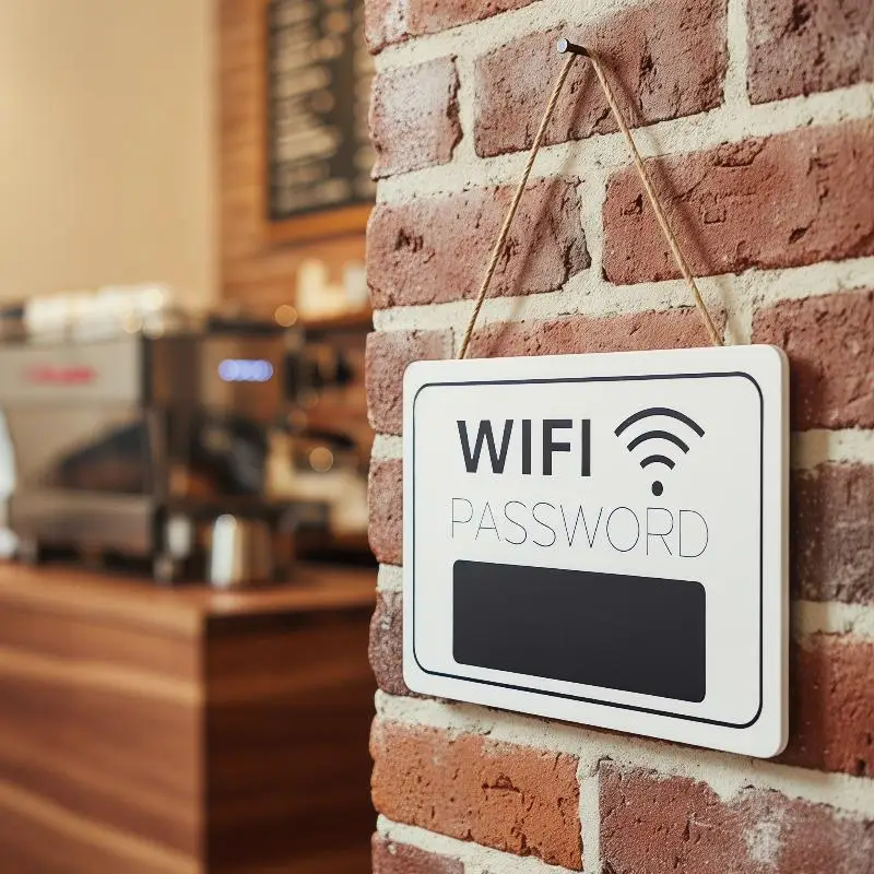 Home Mounted Durable Wooden Wifi Password Sign No Electricity Needed Décor