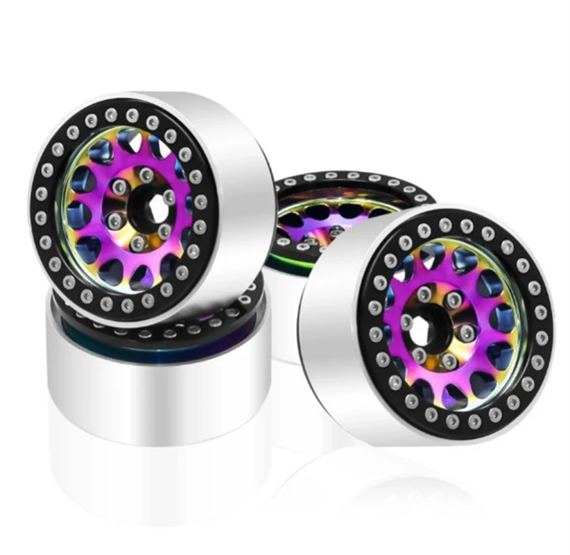 4PCS 1.9 Inch Colourful Metal Wheel Hub For 1/10 RC Car Tuck 4WD Off-road Vehicle TRX4 SCX10 d90 Gen8