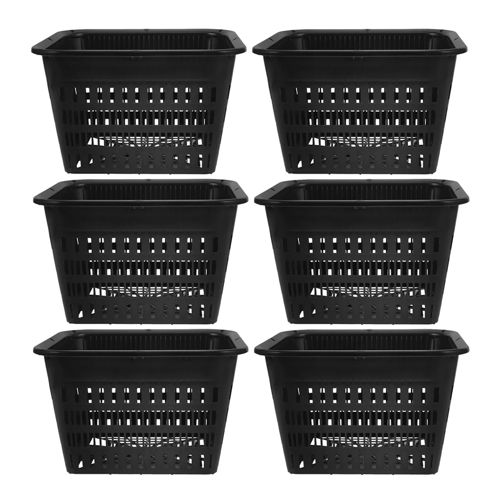 6 Pcs Slotted Pond Basket Hydroponic Growing Plastic Orchid Pots with Holes Tray for Plants