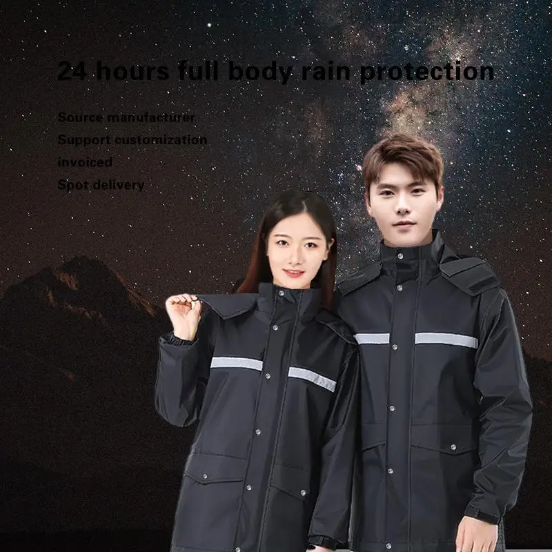 

Split Raincoat and Rain Pants Suit for Adults, Labor Protection, Reflective, Thickened Rainstorm Proof, Riding, Climbing, Travel