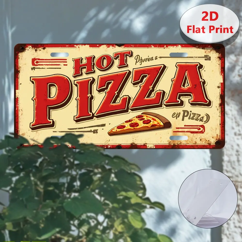 2D Flat - This Is a Decorative License Plate Cover And Frame Featuring , Which Includes a Vintage Aluminum Sign
