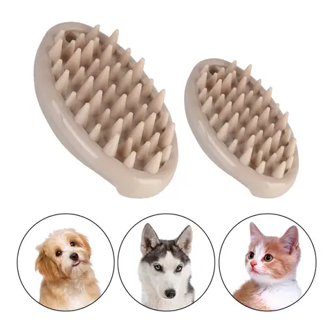 부드러운 부드러운 실리콘 강모 브러시 도구, 세척 도구, 강아지 개 고양이 마사지 브러시, 빠른 청소 브러시 빗, 애완 동물 와셔
