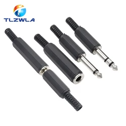 5PCS 6.3MM Mono/Stereo AUDIO jack Plug Male Connector Welding line HeadPhone Stereo 1/4