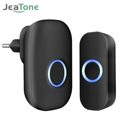 Jeatone-timbre inalámbrico inteligente, timbre de puerta de 433MHz, Control remoto de larga distancia de 200M, impermeable, 38 canciones, alarma para el hogar