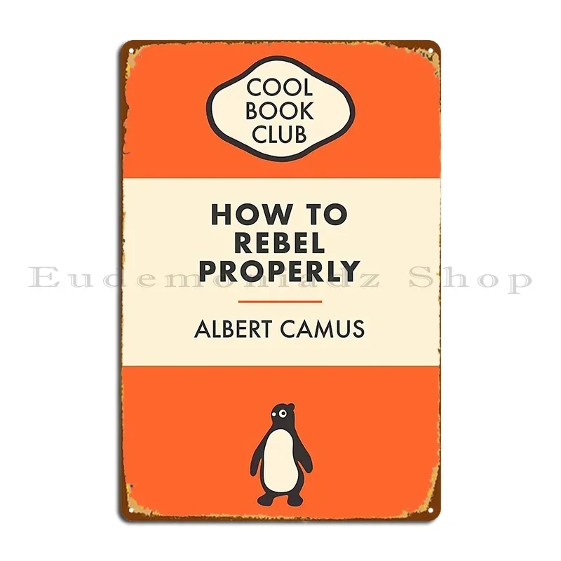 Albert Camus How To Rebel Metal Plaque Living Room Club Iron Bar Printing Tin Sign Poster