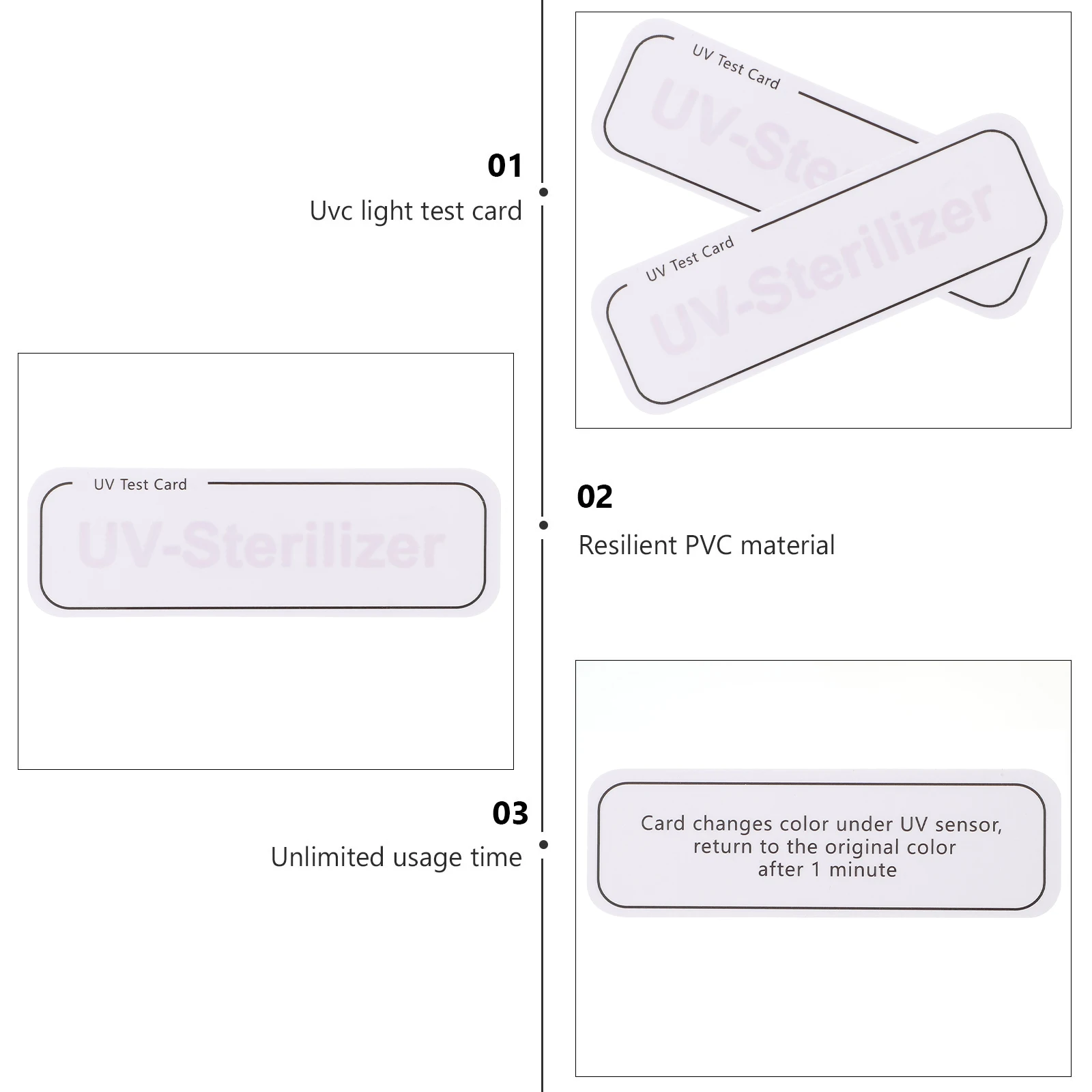 

20pcs UV Test Cards Reusable Professional Sun Protection Travel Detection Strips UV Light Testing Identifying