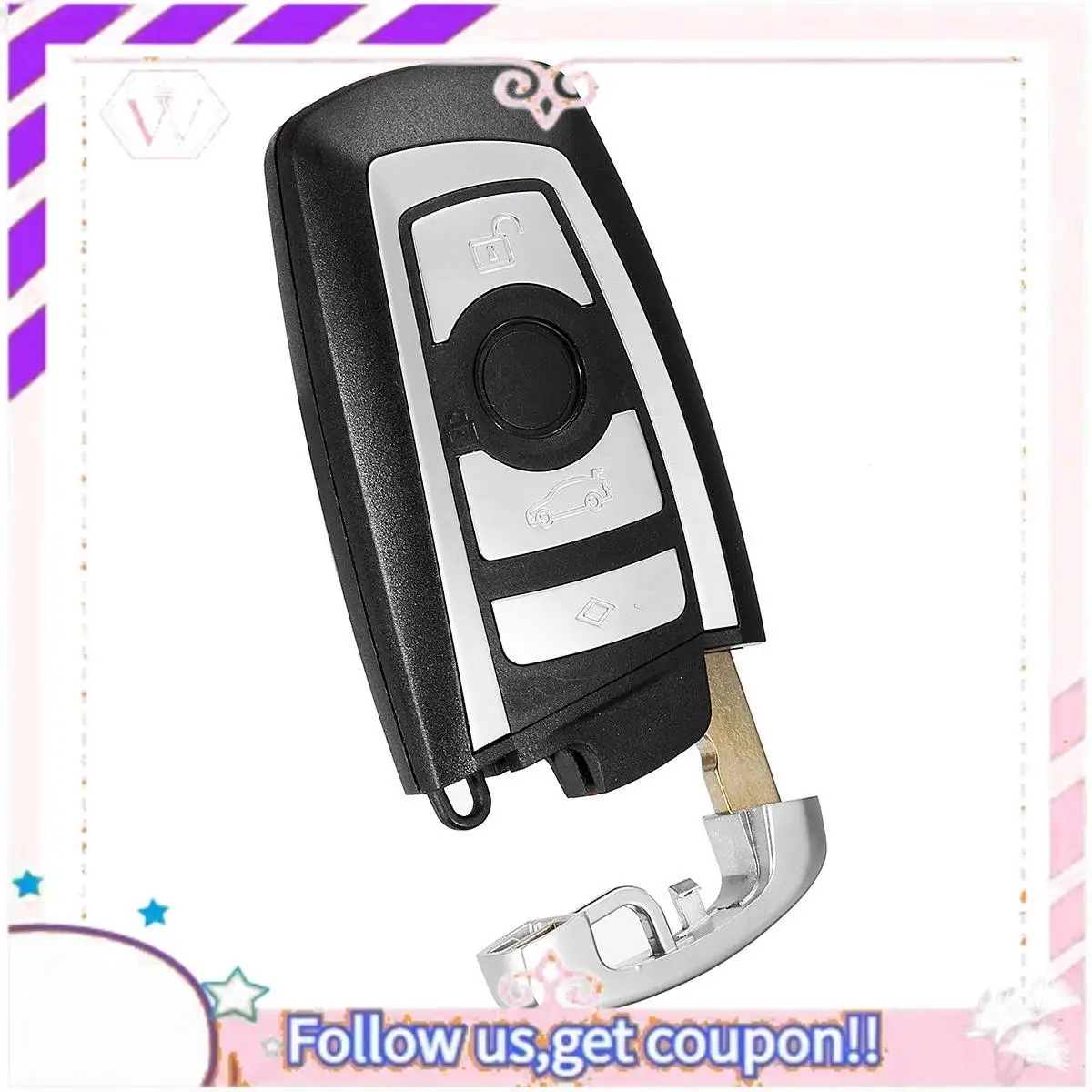 

A76T-Car Smart Remote Key 4 Buttons 868Mhz Fob Case Shell With PCF7953P Chip For BMW 5 7 Series X3 CAS4 Key Cover