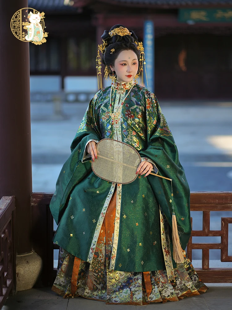 

Оригинальное женское длинное пальто Qiui Flird Hanfu Wedding Dr Ming Dynas Sle с воротником на вертикальной пуговице, новая осенняя...