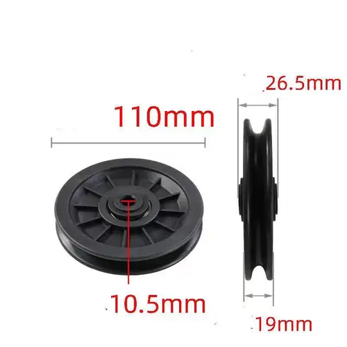 Imagen 2 del producto Polea de rodamiento de gimnasio de 90-110mm, Cable de rueda de rodamiento de nailon, resistente al desgaste, Universal, equipo de Fitness