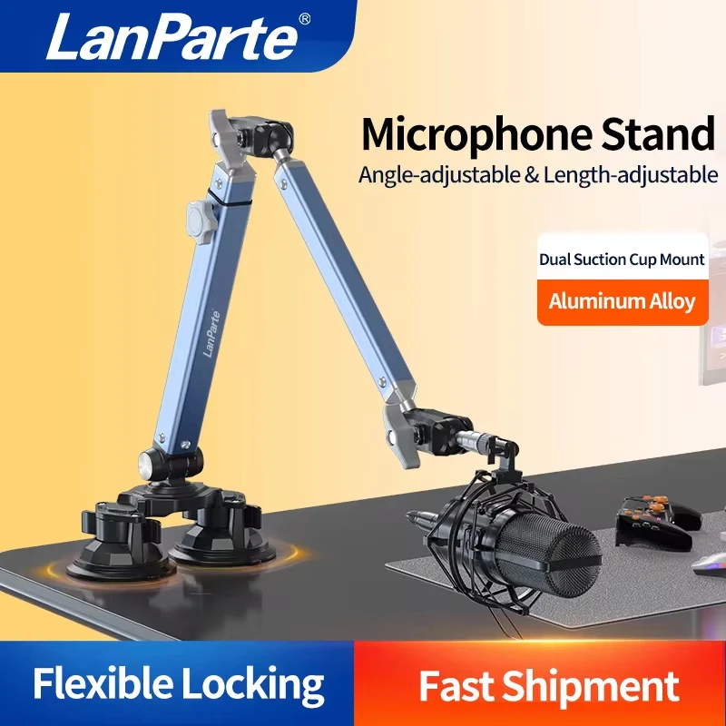 Mic Arm Desk Mount, Low Profile 360° Swivel Mic Boom Arm, Adjustable Microphone Arm with Detachable Rise Column for Streaming .