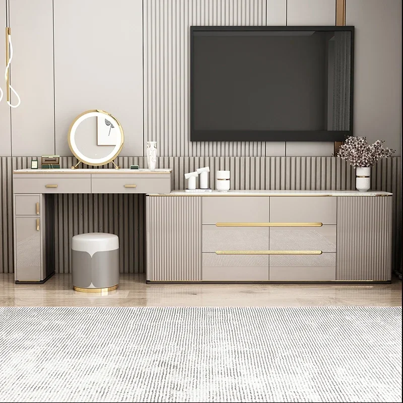 

Nordic Makeup Dressing Table Nightstands Grey Standing Cabinets Dressing Table Luxury Table De Maquillage Salon Furniture