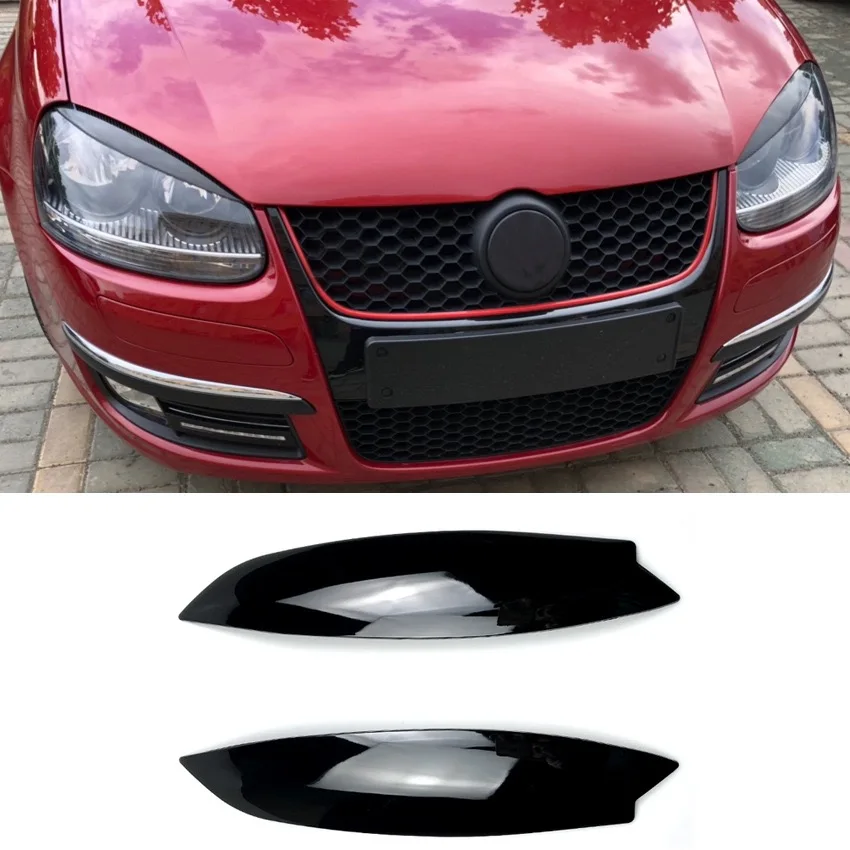 

For VW Golf 5 R32 MK5 Headlight Eye Lid Eyebrow Cover Trim 2005 2006 2007 ABS Plastic Black Car Headlight Eye Lid