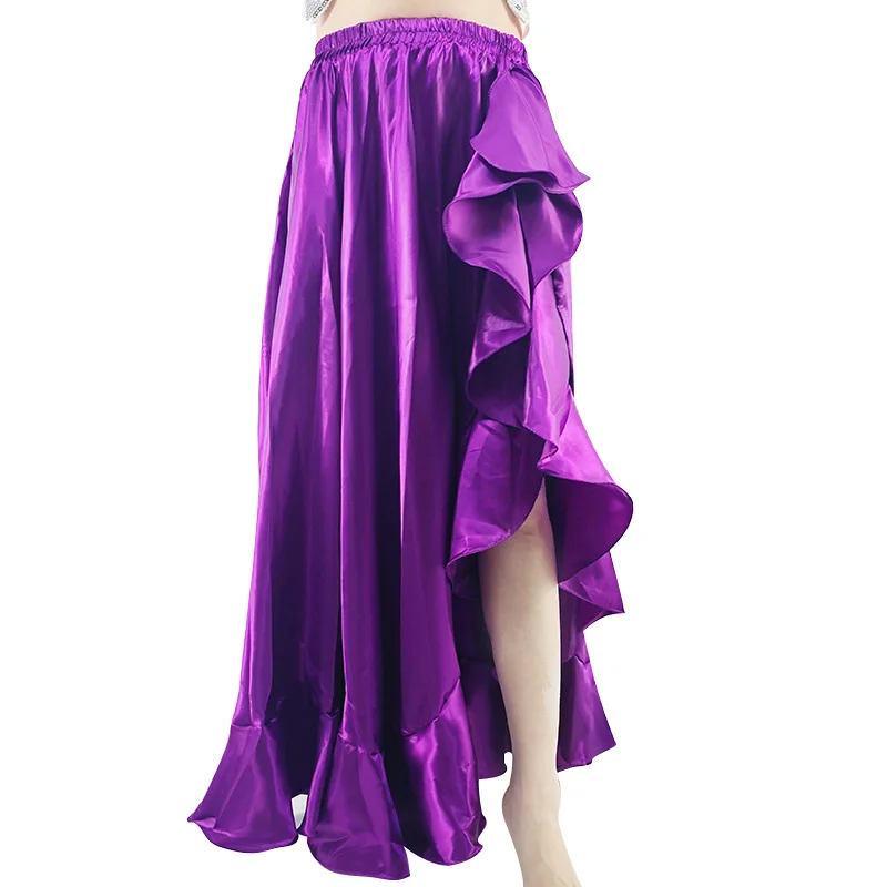 

Belly Dance Costume Skirt for Women Satin Split Long Skirt Customsized Adult Child Oriental Belly Dancing Wear Clothing Skirts
