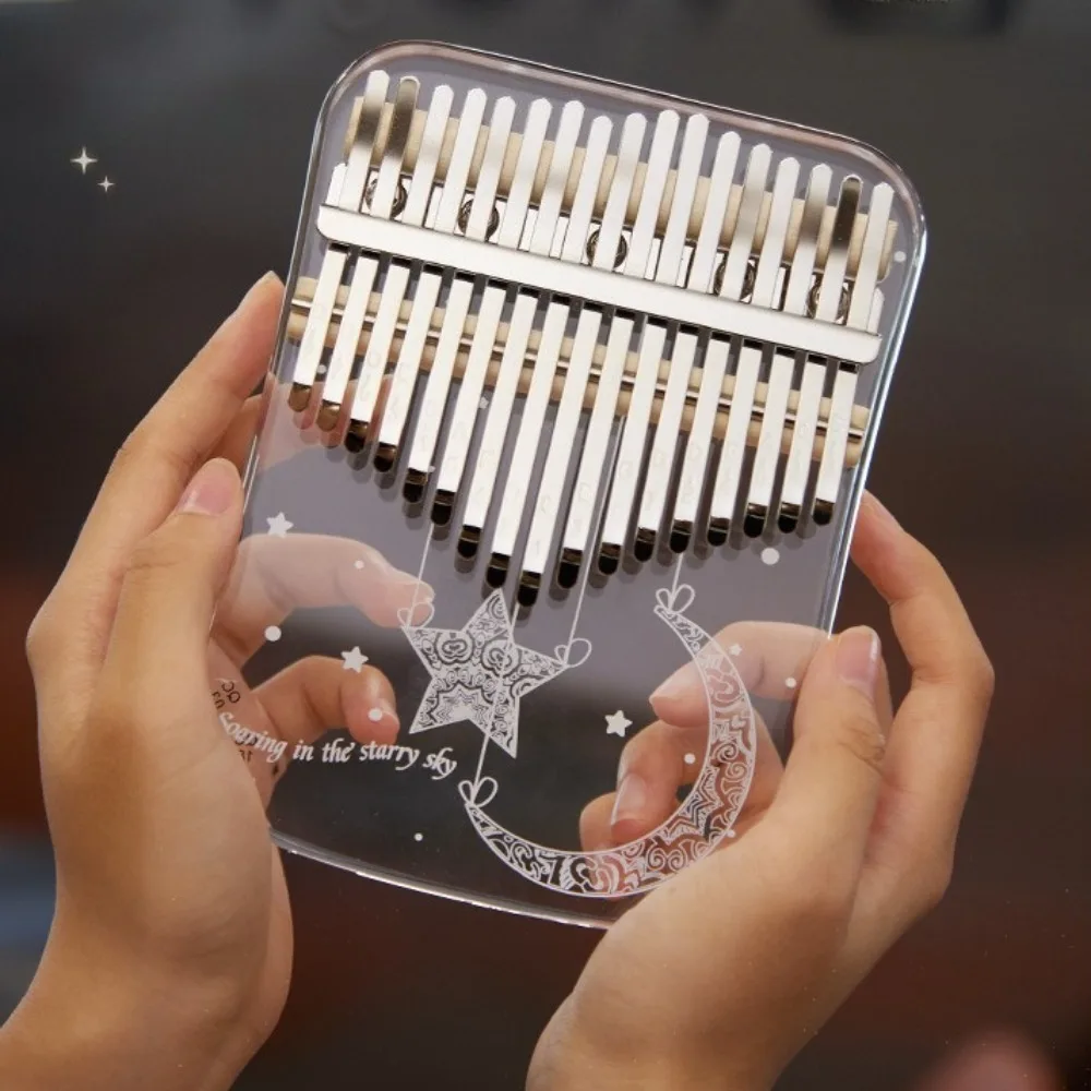 Beginner Kalimba 17 Keys Portable Transparent Acrylic Professional Kalimba Sound Therapy Keyboard Musical Instruments