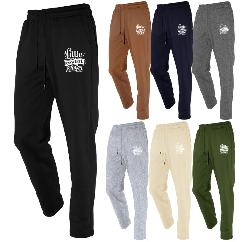 

Men's Printed Spring Streetwear Autumn Fitness Solid Color Loose Fit Jogging Trousers Fitness Sweatpants Outfit
