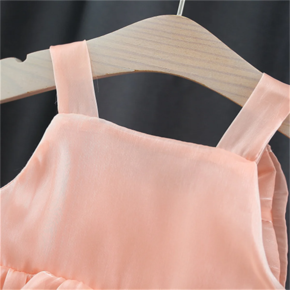 Summer outfit 0-3 year old baby girl birthday party dress baby bow solid color sweet suspender princess dress