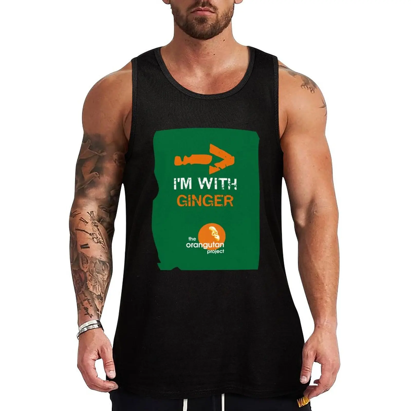Ginger Tee Tank Top Vintage Graphic Tank Top Retro Print Sleeveless Tee