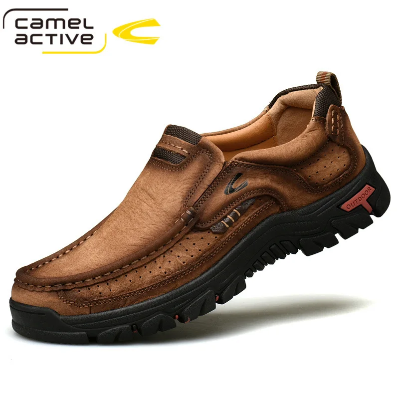 Camel Active New Genuine Leather Men\'s Shoes New Fashion Set Foot Soft Cowhide Lightweight Breathable Casual Shoes Men Loafers