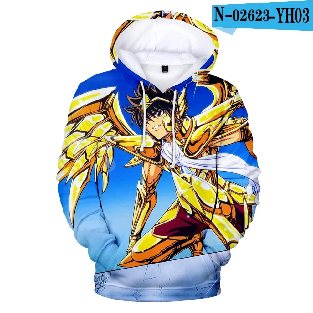 Saint Seiya Sweatshirts Autumn 3D Hoodies Men Women Fashion Casual Hooded Oversized Sweatshirts Kids Pullover Outerwear men coat