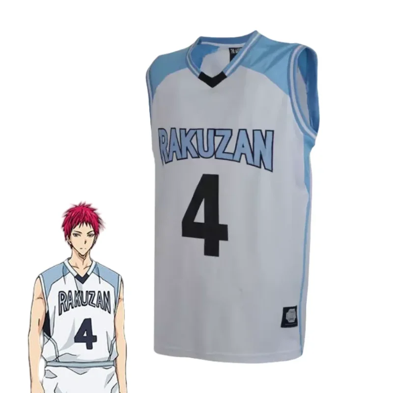 Anime Kuroko No Basuke RAKUZAN #4 Akashi Seijuro Cosplay Costumes #5 Mayuzumi Chihiro 6# Mibuchi Reo Basketball Jersey Mens Tops