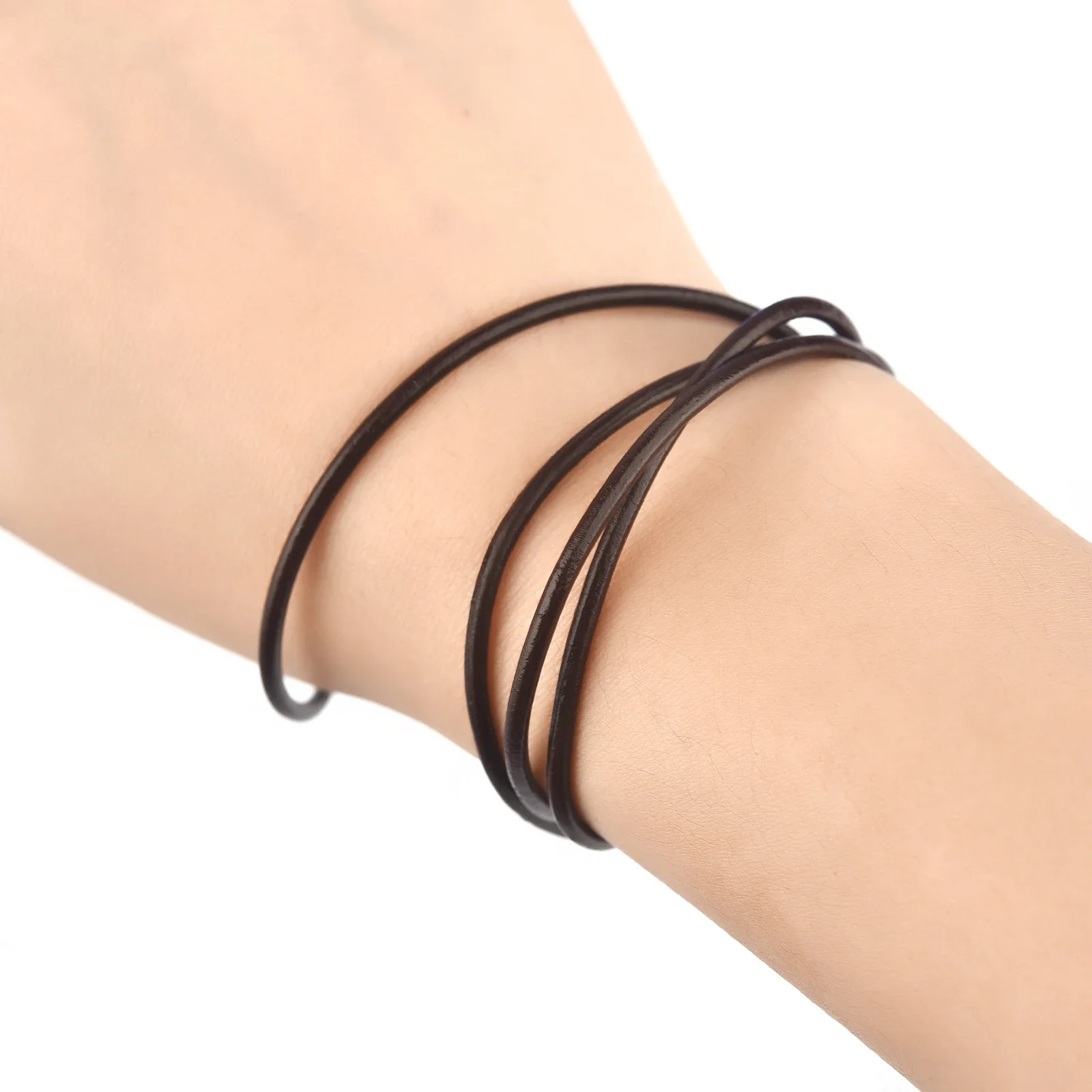 5 Meters DIY Retro Genuine Leather Cord 1-3mm Circle Strand Cowhide Cord Fit Necklace Bracelets DIY Jewelry Making Accessories