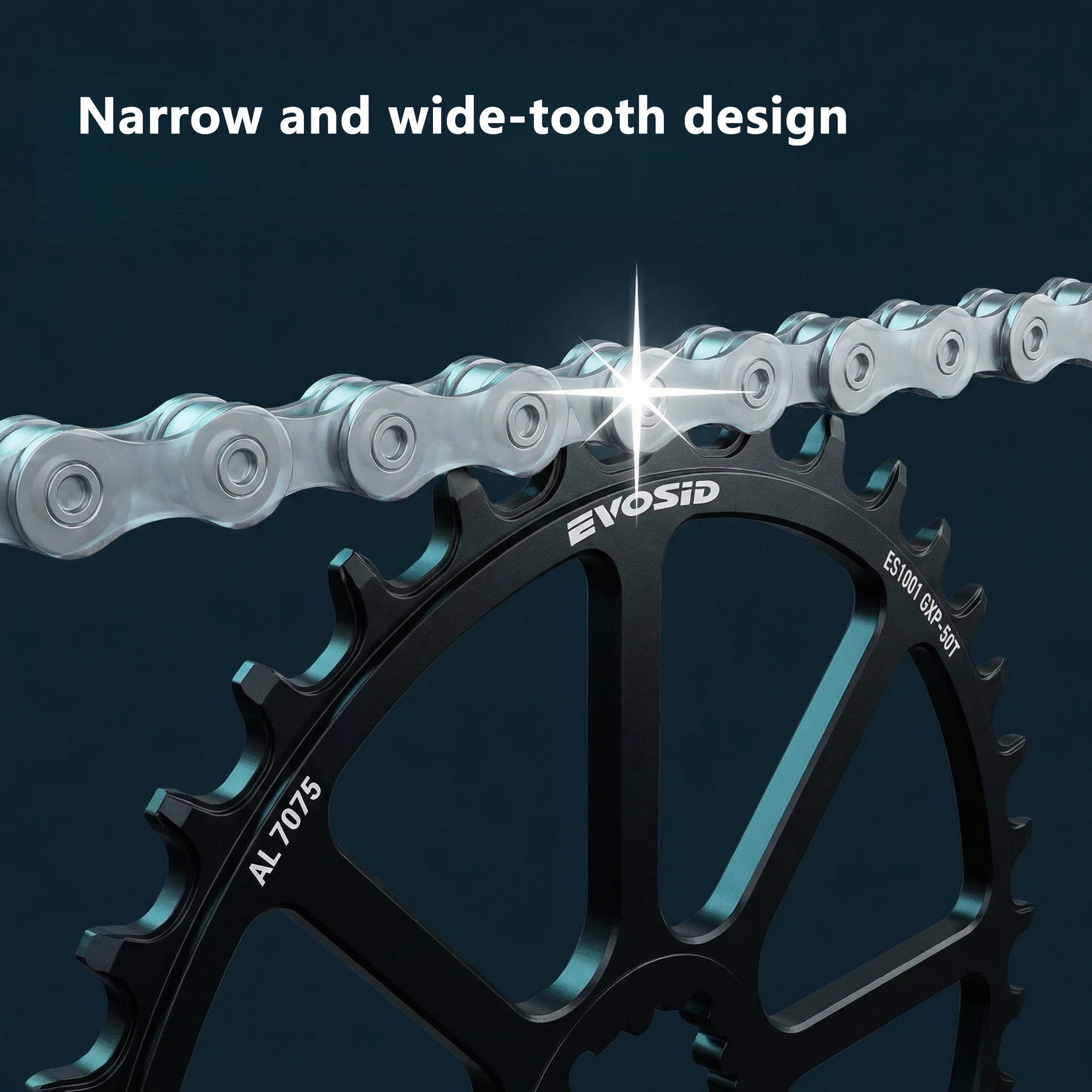 EVOSID Road Bike 40 42 44 46 48 50T Ultralight Directly Install Narrow Wide Teeth Single Chainwheel 3mm Offset