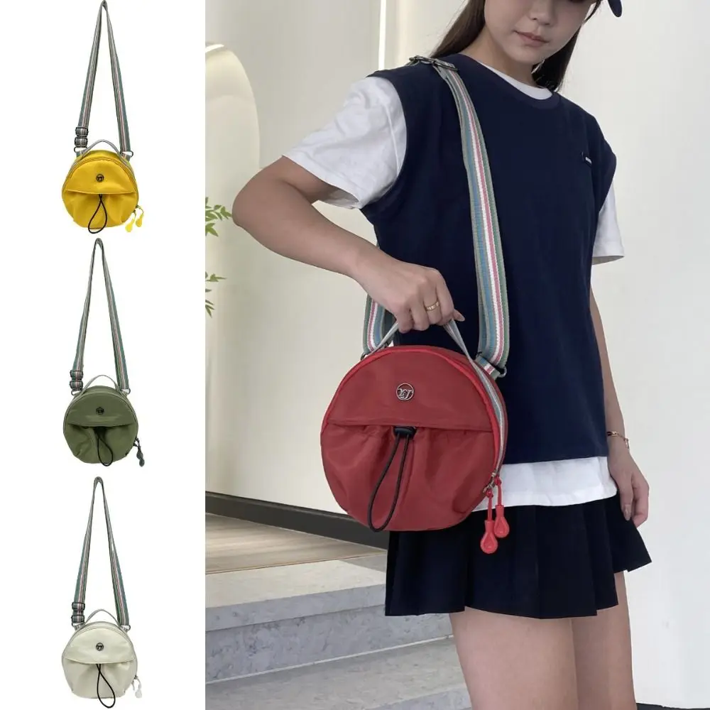 

Nylon Mobile Phone Storage Bag Casual Large Capacity Small Round Backpack Waterproof Solid Color Single Shoulder Bag Shopping