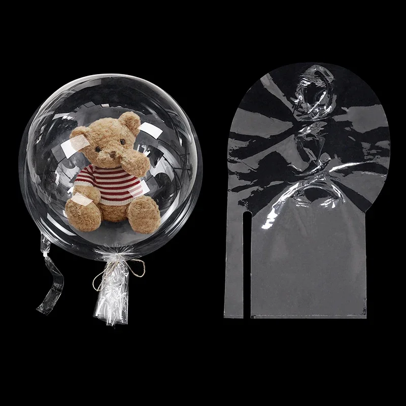 3/5 Stück große, breite, transparente Bobo-Party-Luftballons für Blumenstrauß, Puppe, Snack-Geschenkverpackung – perfekt für den Valentinstag, B